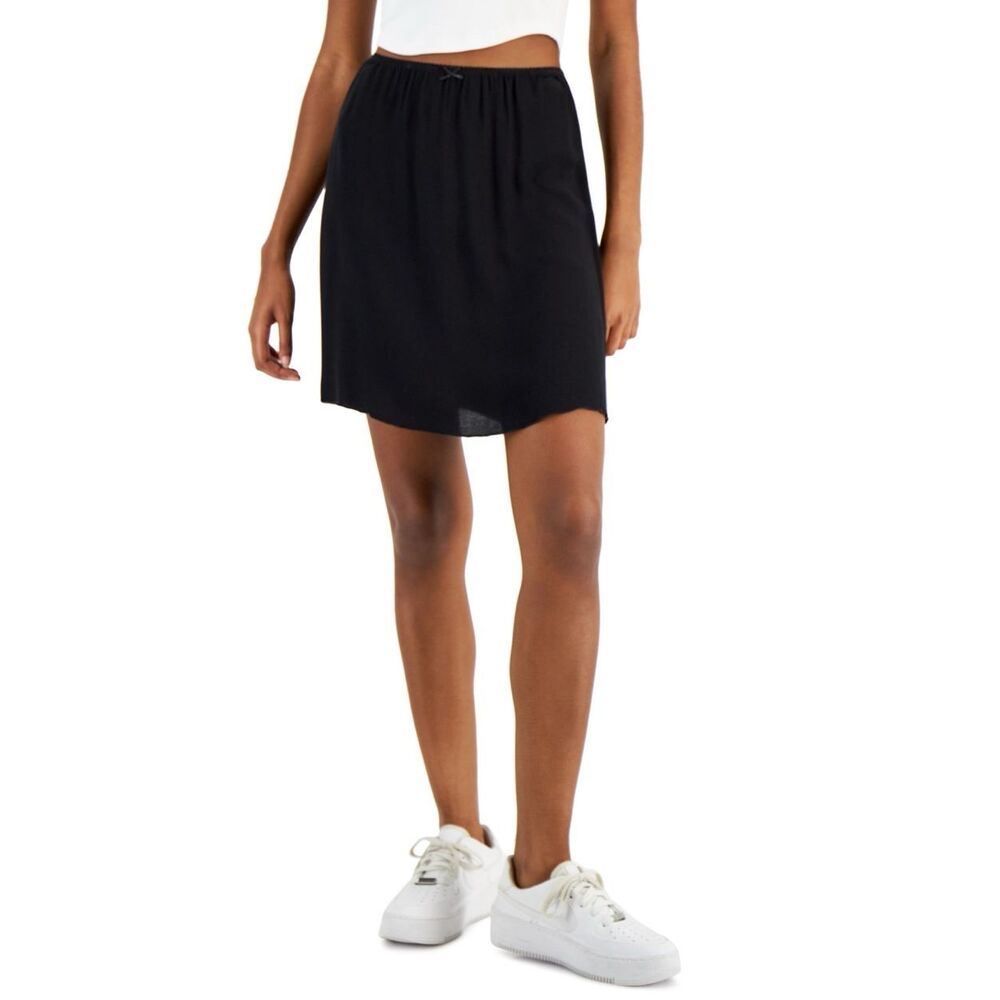 Love Fire Junior S Picot Trim‎ Skirt Black Size Small